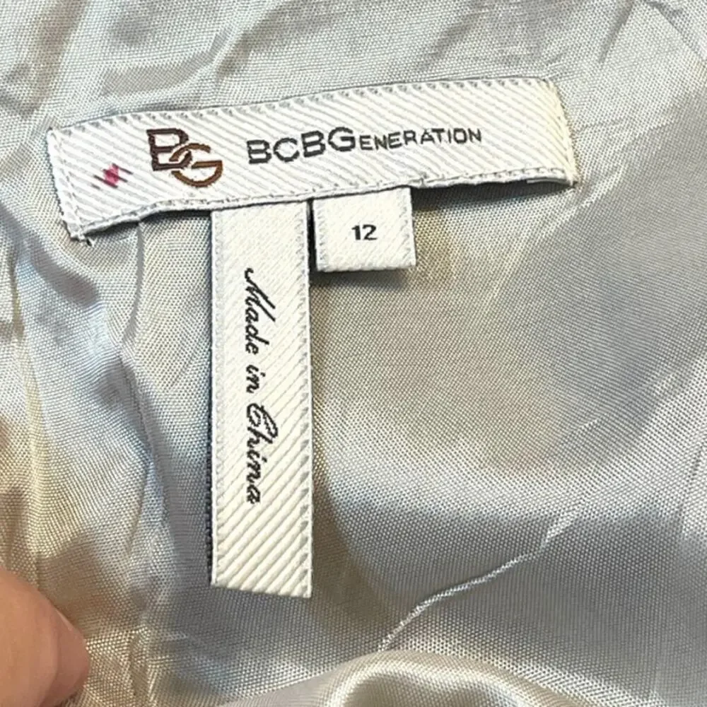 BCBGeneration Women's Khaki & Black Tux Mini Dress Size 12 Style KSL6H878